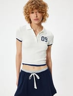 Printed Polo Neck T-Shirt