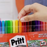 Pritt Keçeli Kalemler, çocuk dostu zararsız boya, su bazlı renkli kalem, silinebilir boya kalemi, dayanıklı kırtasiye malzemesi, 12 Renkli Paket - Seçenekler: 12'li, 12'li 3lü paket