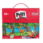 Pritt Pastel Boyalar, canlı renkler ve rahat uygulamalı pastel boya, yumuşak çocuk boyası, kolay kullanımlı resim boyası, dayanıklı kırtasiye malzemesi, Çantalı 24 Renk Pastel Boya