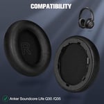 Profesyonel yedek kulak yastığı, Anker Soundcore Life Q30 / Q35 kulaklık ile uyumlu, birinci sınıf hafızalı köpük ve protein ciltli (siyah)