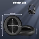 Profesyonel yedek kulak yastığı, Anker Soundcore Life Q30 / Q35 kulaklık ile uyumlu, birinci sınıf hafızalı köpük ve protein ciltli (siyah)