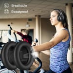 Profesyonel yedek kulak yastığı, Anker Soundcore Life Q20 ve Q20 BT kulaklık, hafızalı köpük ve protein deri ile uyumlu, siyah