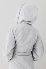 Profundo Robe Fog - Ekstra Yumusak, Modern ve Ozel Tasarim%100 Pamuk unisex Kapusonlu Bornoz