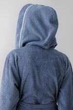Profundo Robe Sky - Ekstra Yumusak, Modern ve Özel Tasarım%100 Pamuk Unisex Kapüşonlu Bornoz