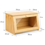 Promosyonca Bambu Ekmek Kutusu, Doğal Bambu Malzeme, Yuvarlak Saplı, 39x23x18 cm