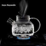 Promosyonca Borosilikat Cam Demlik, Bambu Kapaklı, Süzgeçli, 1000 ml, Isıya Dayanıklı, Çay Kahve Bitki Çayı için, Cam Çaydanlık (Düz)