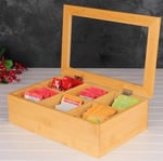 Promosyonca Orjinal Bambu Organizer, Çay Kutusu, Takı Kutusu, Mıknatıslı Kapak, Premium Kalite (6 Şeffaf Kapak)