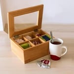 Promosyonca Orjinal Bambu Organizer, Çay Kutusu, Takı Kutusu, Mıknatıslı Kapak, Premium Kalite (6 Şeffaf Kapak)