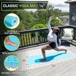 ProsourceFit klasik yoga matı 3 mm kalınlığında, ekstra uzun 183 cm, kaymaz tutuşlu, yoga, pilates ve egzersiz için hafif fitness matı