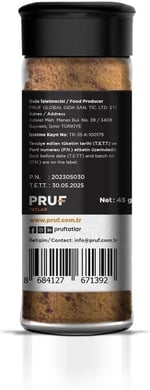 Pruf Pizza Makarna Baharatı/Pizza Pasta Seasoning 45 Gr. Sağlıklı Cam Şişe