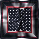 Puantiye Çerçeve Desen Siyah-Kırmızı Soft Bandana Fular 50x50 cm