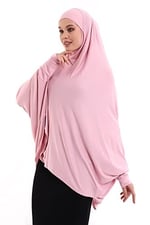 Pudra Hazır Pratik Sultanbaş Tesettür Kollu Penye Sufle Eşarp Hijab