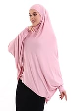 Pudra Hazır Pratik Sultanbaş Tesettür Kollu Penye Sufle Eşarp Hijab