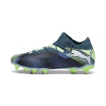 PUMA Erkek/Unisex FUTURE 7 MATCH FG/AG-Gray Skies-PUMA White-Fizzy Apple Mid Boot 40