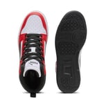 PUMA Erkek/Unisex Puma Rebound V6 Mid Jr-PUMA White-PUMA Black Mid Boot 36 39383102