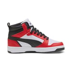 PUMA Erkek/Unisex Puma Rebound V6 Mid Jr-PUMA White-PUMA Black Mid Boot 36 39383102