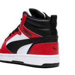 PUMA Erkek/Unisex Puma Rebound V6 Mid Jr-PUMA White-PUMA Black Mid Boot 36 39383102