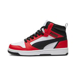 PUMA Erkek/Unisex Puma Rebound V6 Mid Jr-PUMA White-PUMA Black Mid Boot 36 39383102