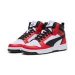PUMA Erkek/Unisex Puma Rebound V6 Mid Jr-PUMA White-PUMA Black Mid Boot 36 39383102