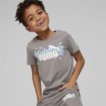 PUMA ESS+ SUMMER CAMP Tee Unisex Çocuk Tişört, Turquoise Surf, 4-5 Yaş