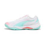 PUMA Üniseks Solarstrike III W+ İç Mekan Court Shoe, White-Electric Nane Yeşili, 48 EU, Puma Beyaz Elektrikli Nane, 48 EU