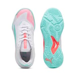 PUMA Üniseks Solarstrike III W+ İç Mekan Court Shoe, White-Electric Nane Yeşili, 40 EU, Puma Beyaz Elektrikli Nane, 40 EU