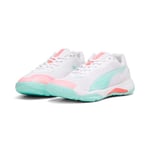 PUMA Üniseks Solarstrike III W+ İç Mekan Court Shoe, White-Electric Nane Yeşili, 48 EU, Puma Beyaz Elektrikli Nane, 48 EU