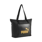 PUMA Unisex Yetişkin CAMPUS Shopper Shopper Çanta PUMA Black-Gold-No.1 Logo X