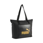 PUMA Unisex Yetişkin CAMPUS Shopper Shopper Çanta PUMA Black-Gold-No.1 Logo X