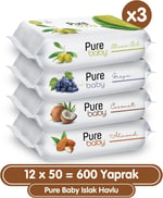 Pure Baby Islak Havlu 12x50 (600 Yaprak)