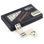 PUREPLAY Jumbo Klasik Domino Çift 6 Oyun Seti, Fildişi 28 parça Domino Seti Poatable PVC Kılıfta - Aile Geceleri, Parti Hediyeleri, Seyahat ve Her Zaman Kullanım, 2-4 Oyuncu