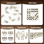 PUREPLAY Jumbo Klasik Domino Çift 6 Oyun Seti, Fildişi 28 parça Domino Seti Poatable PVC Kılıfta - Aile Geceleri, Parti Hediyeleri, Seyahat ve Her Zaman Kullanım, 2-4 Oyuncu