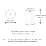 Purmed Xiaomi Smart Air Purifier 4 Lite Uyumlu Mor HEPA Filtre | Toz, Alerjen ve PM2.5 Giderici | Yüksek Verimli Hava Temizleyici Filtresi