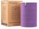 Purmed Xiaomi Smart Air Purifier 4 Lite Uyumlu Mor HEPA Filtre | Toz, Alerjen ve PM2.5 Giderici | Yüksek Verimli Hava Temizleyici Filtresi
