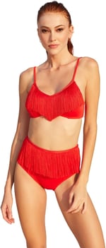 Püskül Detaylı Ince Askılı Bikini Takımı 201200