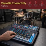 Pyle Professional Audio Mixer Sound Board Console Desk System- Interface 8 Channel Digital USB Bluetooth MP3 Computer Input 48V Phantom Power Stereo DJ Studio FX 16Bit DSP Processor, Black - PMXU83BT