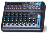 Pyle Professional Audio Mixer Sound Board Console Desk System- Interface 8 Channel Digital USB Bluetooth MP3 Computer Input 48V Phantom Power Stereo DJ Studio FX 16Bit DSP Processor, Black - PMXU83BT