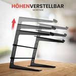 Pyle Taşınabilir Ayarlanabilir Dizüstü Bilgisayar Standı, 16 cm'den 27,7 cm'ye Kadar Kaymaz Ayakta Durma Masası, Monitör veya Bilgisayar Masası Çalışma İstasyonu Yükseltici, DJ, PC, Oyun, Ev veya Ofis