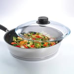 Pyrex 4937234 tencere/tava için cam kapak, 28 cm, şeffaf
