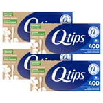 Q-tips Pamuk Bezler Organik Bezler 4 Paket Ultimate Ev ve Güzellik Aracı Organik Pamuktan Üretilmiştir, Kağıt Ambalaj 400 Adet