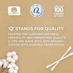 Q-tips Pamuk Bezler Organik Bezler 4 Paket Ultimate Ev ve Güzellik Aracı Organik Pamuktan Üretilmiştir, Kağıt Ambalaj 400 Adet