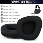 QKIIP Corsair Void & Corsair Void PRO RGB Kablolu/Kablosuz Oyun Kulaklıkları için Yedek Kulak Pedleri Minderleri Siyah Örgü Kumaş ve Bellek Köpüğü