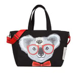 qp Ponza Siyah - Koala Desenli Kadın El ve Omuz Çantası
