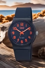 Q&Q-Su Geçirmez Silikon Kordonlu Rakamlı Unisex Kol Saati