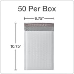 Quality Park Kabarcık Postalar, 15,5 x 25,7 cm, Beyaz Poli Postalar, Dolgulu Zarflar, Nakliye Zarfları, Suya Dayanıklı, Kendinden Mühürlü, Kutu Başına 50 (QUA85856), Plastik