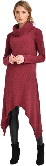 Quincey-Asimetrik Yünlü Tunik Bordo BDM2513 (BORDO / 36)
