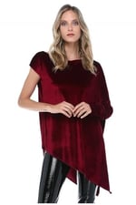 Quincey-Kadife Asimetrik Tunik (BORDO / 40)