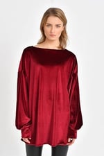 Quincey-Kadife Tunik Bordo BDE2511 (BORDO / 36)