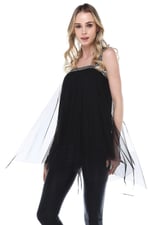 Quincey-Payetli Tunik (SİYAH-LAME / 40)