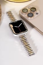 Quse Slim Jubilee Kordon, Apple Watch SE/11/10/9/8/7/6 ile Uyumlu, Kadınlar için İnce Çelik, 46mm/45mm/44mm, Series 10 42mm/41mm/40mm/38mm - Seçenekler: 38mm / 40mm / 41mm / (Series 10 - 42mm)